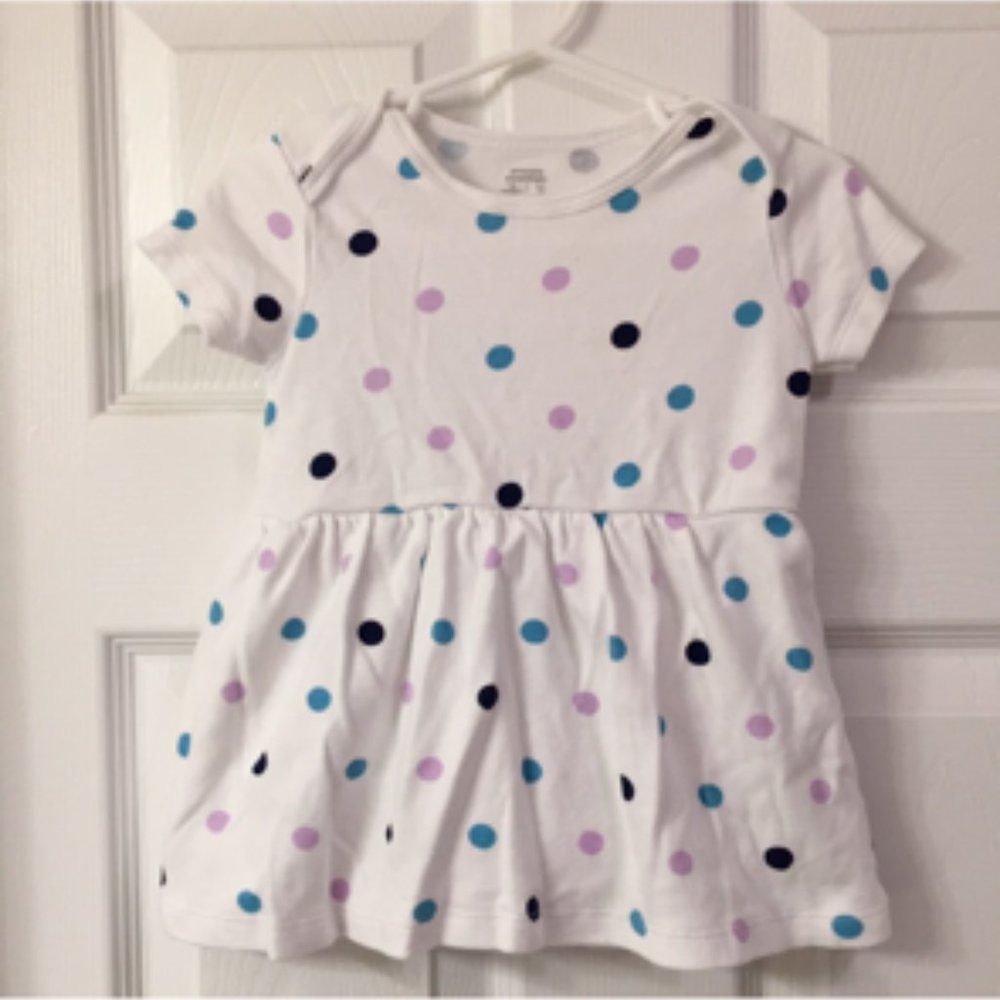 4/$20 Polka dot dress with attached bodysuit 18 months xox